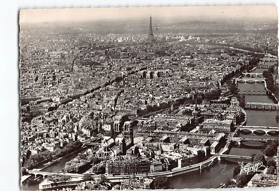 Postcard Vue aérienne Paris France