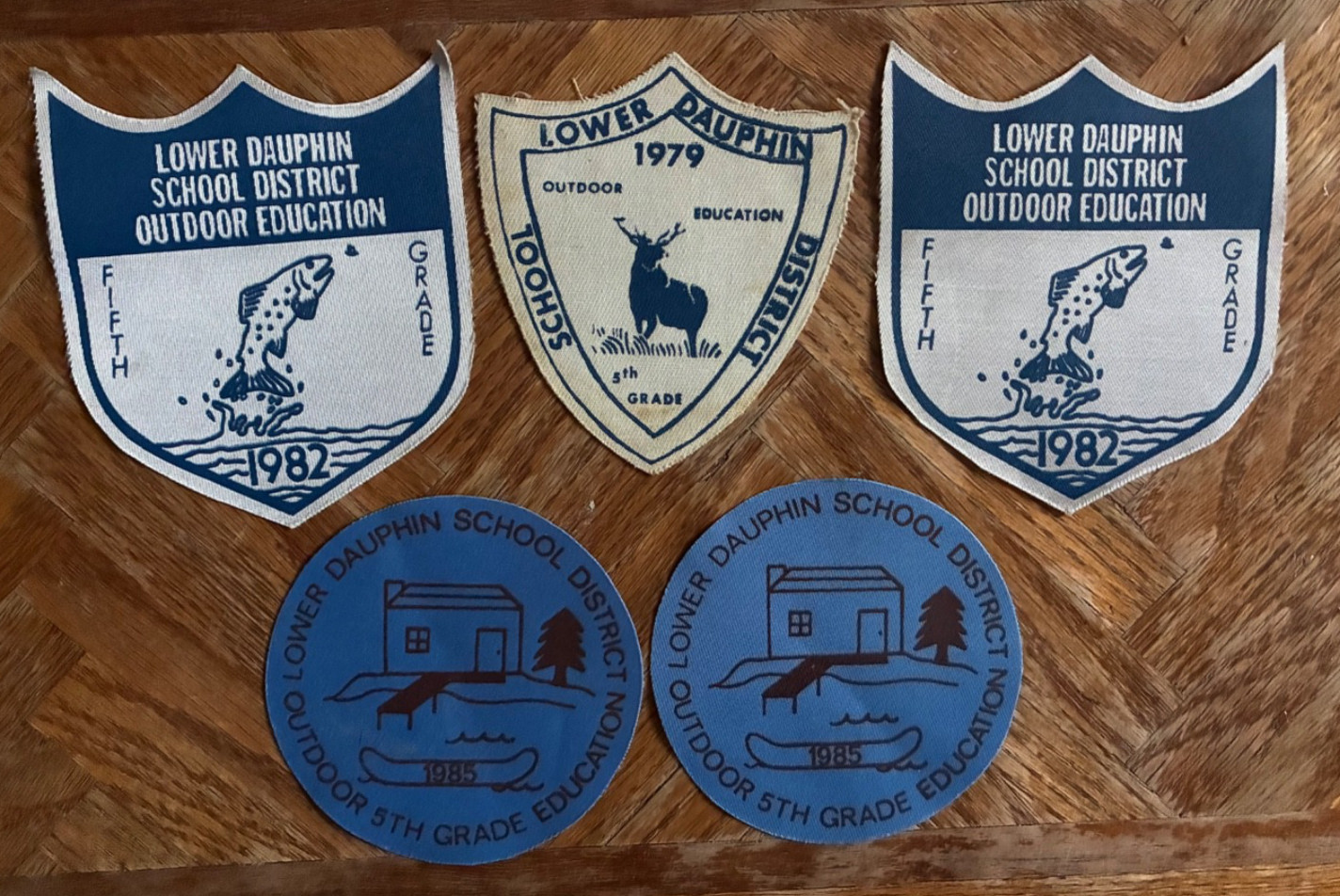 Lot of 5 Vintage Lower Dauphin PA School 5th Grade Outdoor Ed Patches 1979-85