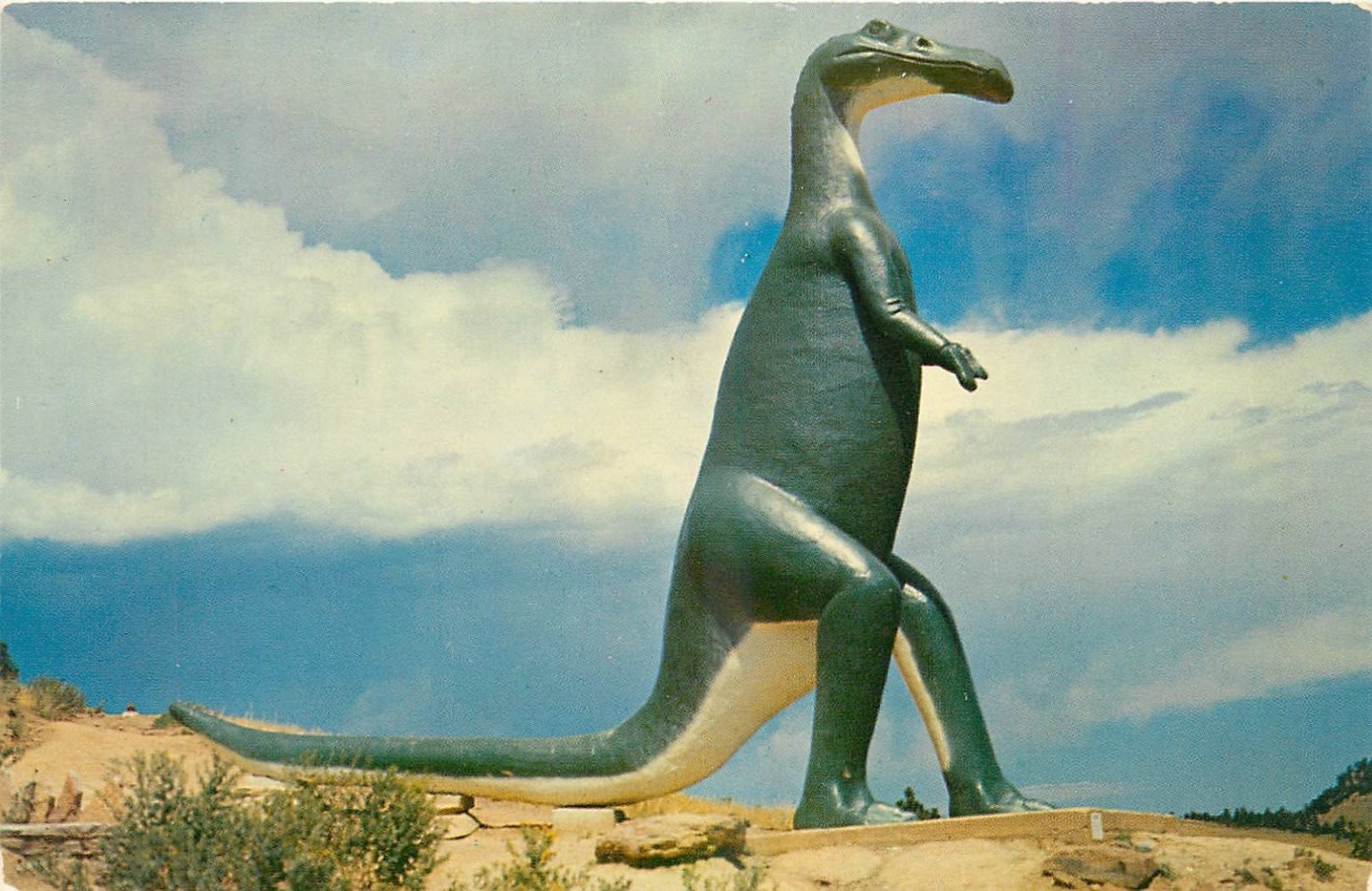 Vintage Trachodon Dinosaur Park Rapid City SD Chrome Postcard Sullivan 1950s Vintage Trachodon Dinosaur Park Rapid City SD Chrome Postcard Sullivan 1950s