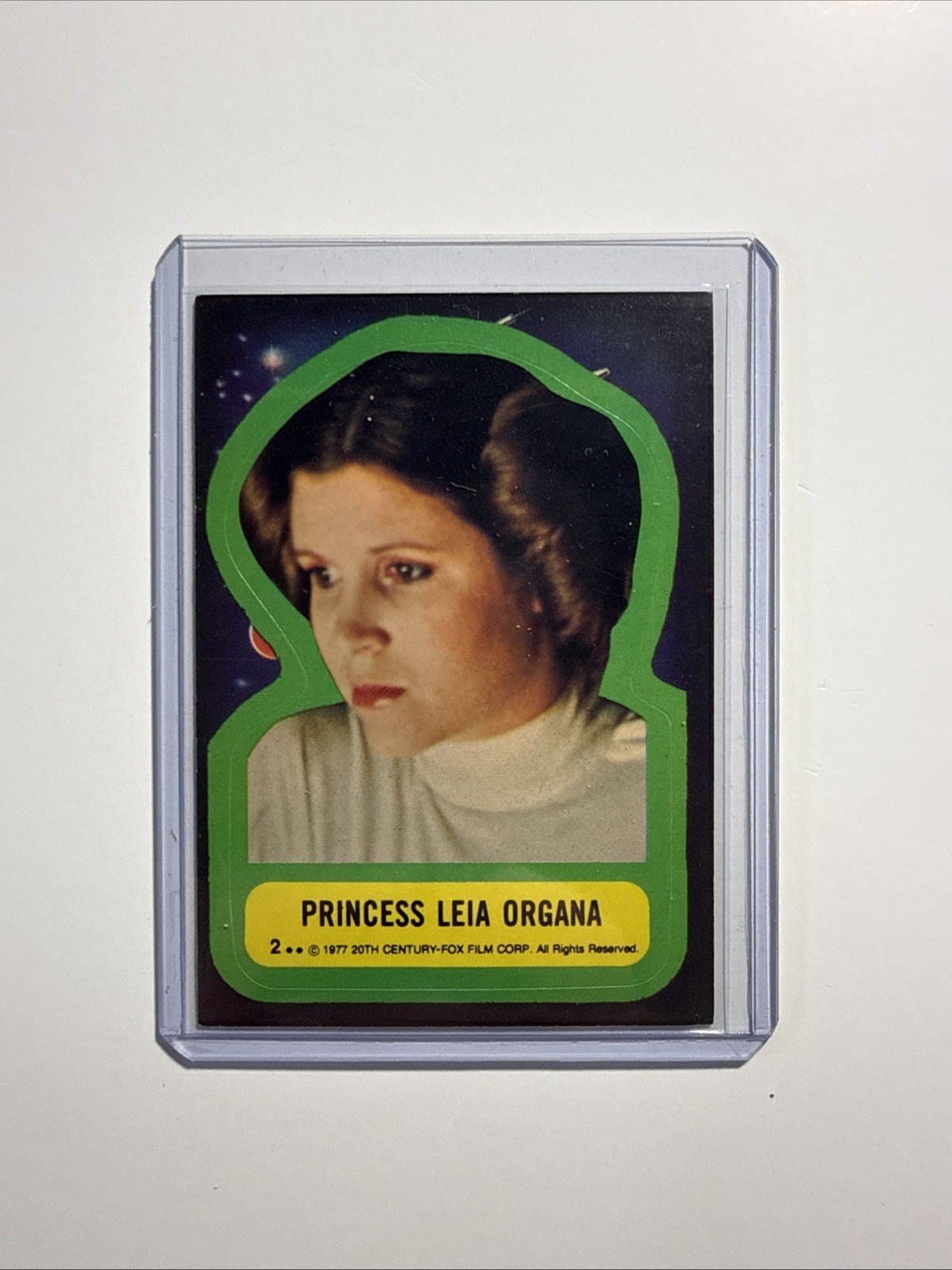 1977 TOPPS STAR WARS PRINCESS LEIA ORGANA TRADING CARD STICKER #2 NRMT/MINT 1977 TOPPS STAR WARS PRINCESS LEIA ORGANA TRADING CARD STICKER #2 NRMT/MINT