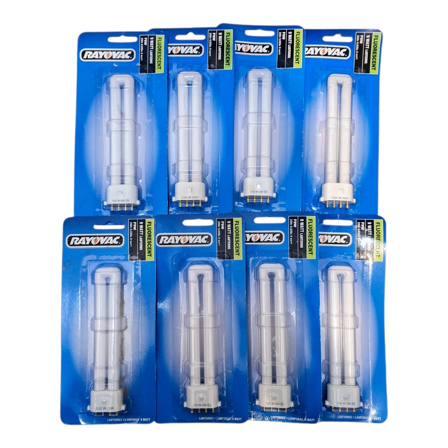 Lot of 8 Rayovac F9W 9-Watt Fluorescent Lantern Replacement Bulbs New NOS 60V