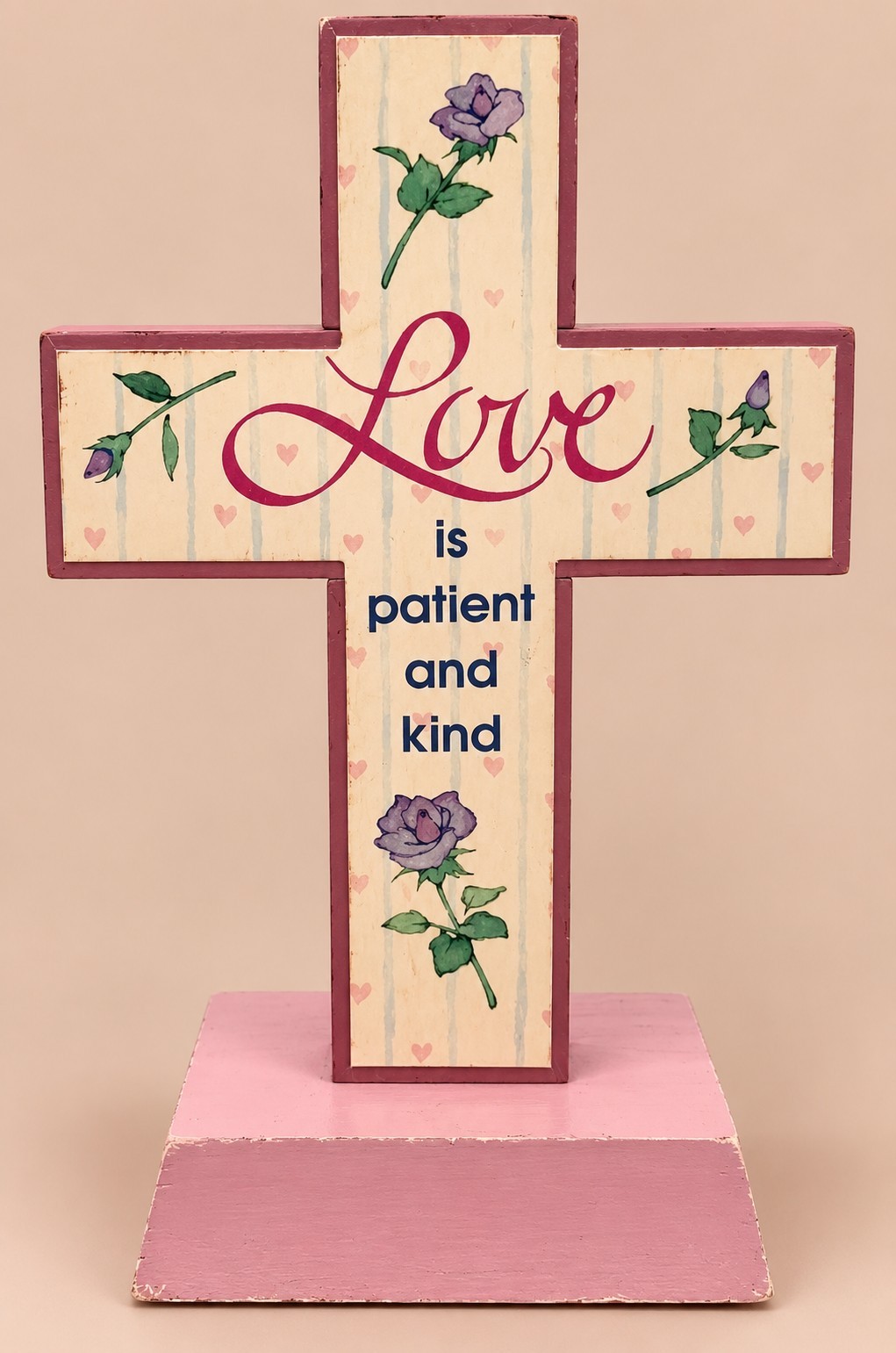 Vintage 1990 Abbey Press Reversible Christian Cross – Love Never Ends
