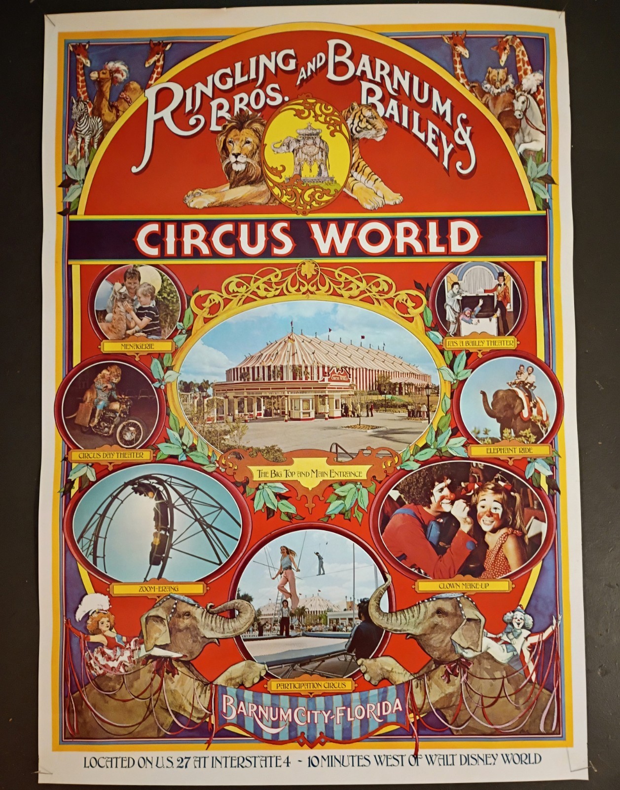 VTG Ringling Bros. Barnum & Baily Circus World Poster - 29.5