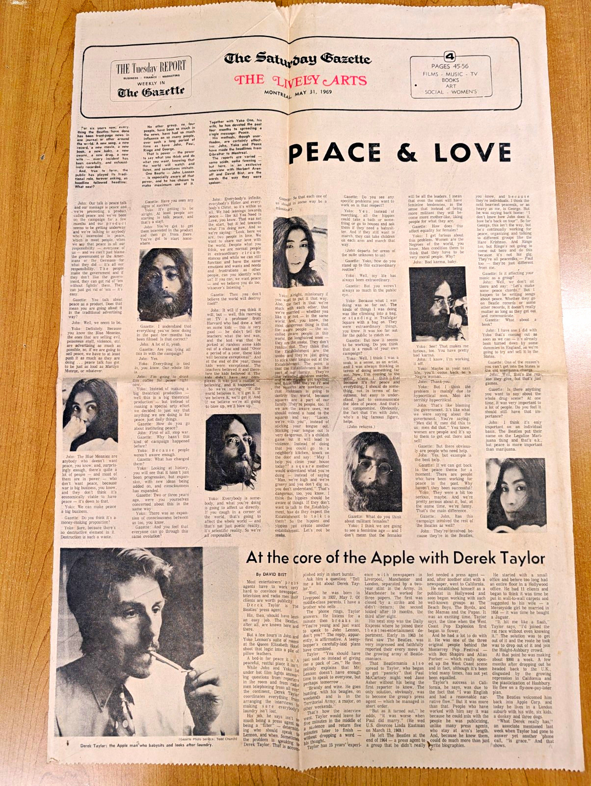 The Saturday Gazette Lively Arts Montreal May 31 1969 