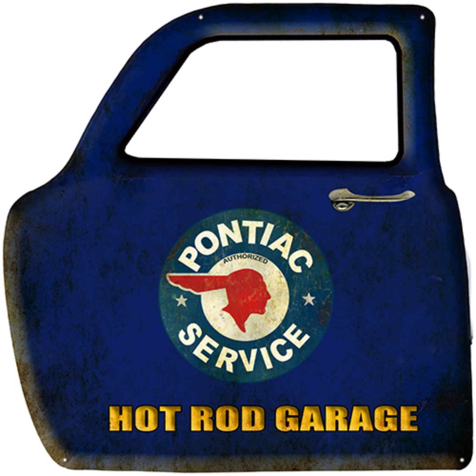 Pontiac Service Hot Rod Garage Truck Car Door Heavy Steel Sign Large 23