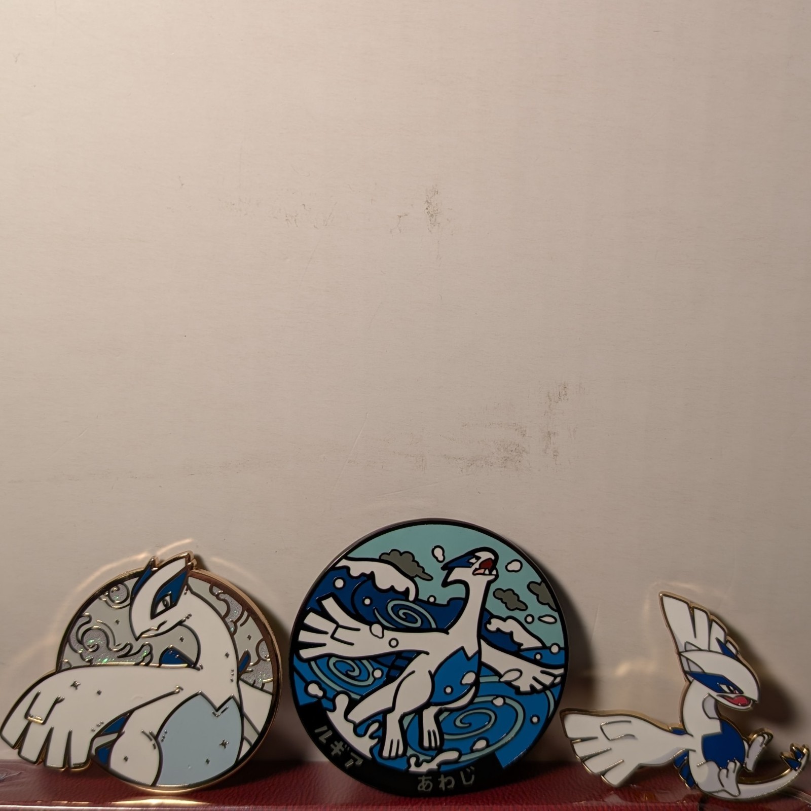 Pokemon 3x Lugia Enamel Pins Set Collectible Nintendo Lapel Badges