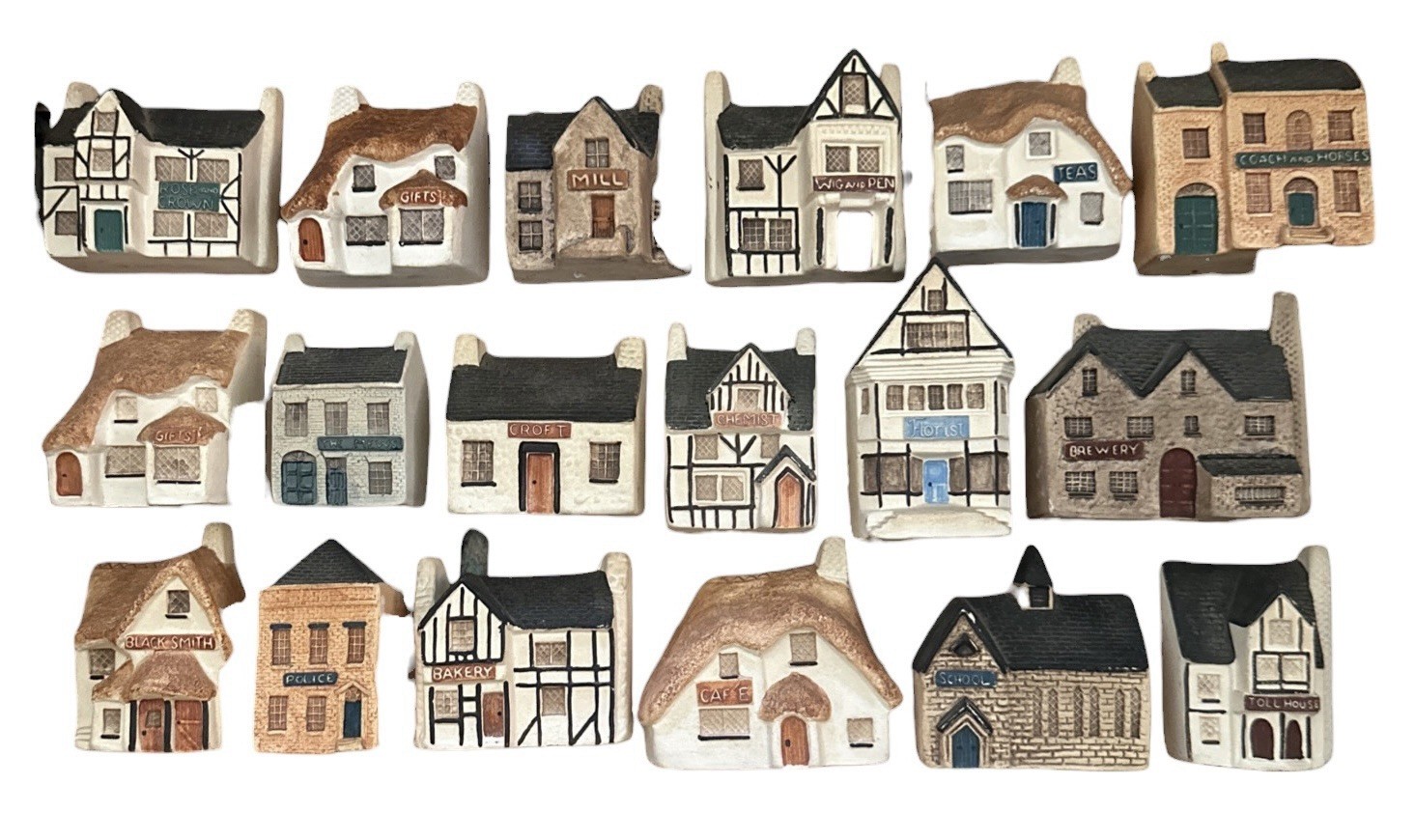 Vintage Philip Laureston Miniature Village Ceramic Houses - Lot of 18 - England