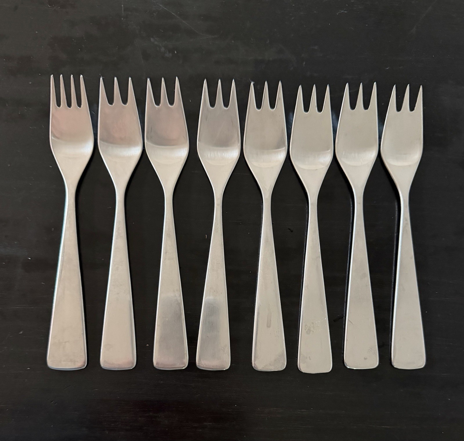 NORWAY 8 Norstal Maya MCM Mid Century Modern (1) Dessert (7) Fish Forks