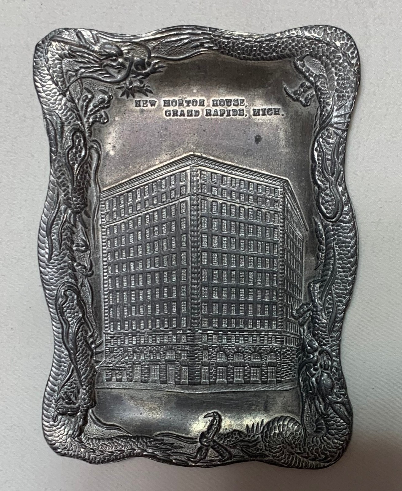 Advertising Souvenir Tip Tray New Morton House Grand Rapids, Michigan Mich. Mi.
