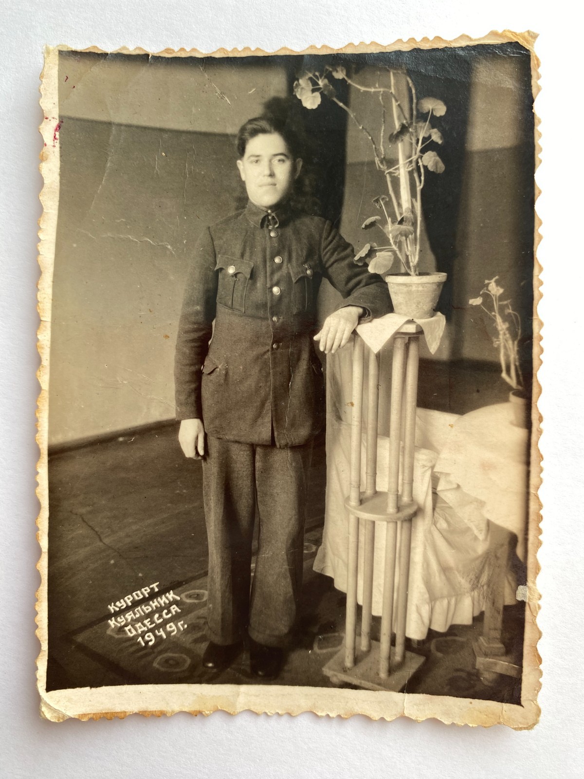 Handsome guy soldier affectionate young man army Vintage Photo