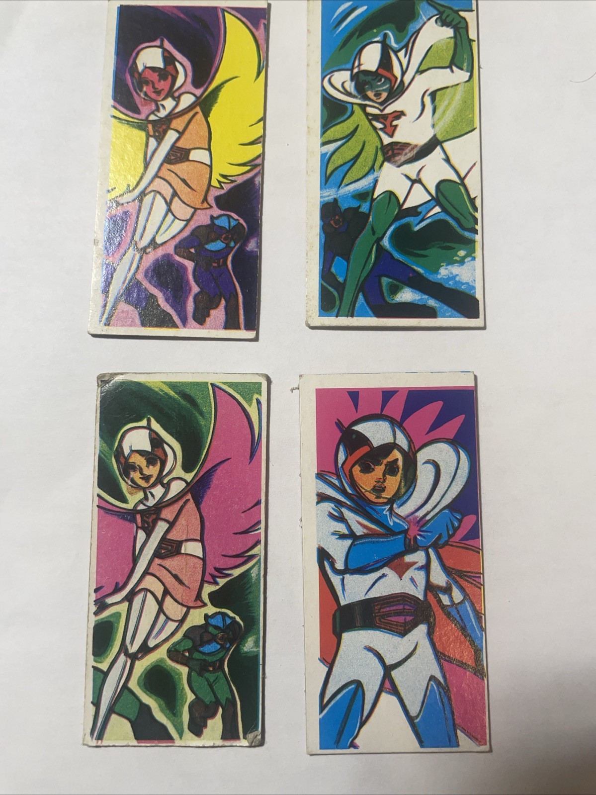 Vintage 1970s Gatchaman Menko Cards Lot of 4 Ken Jun Joe Battle of the Planets