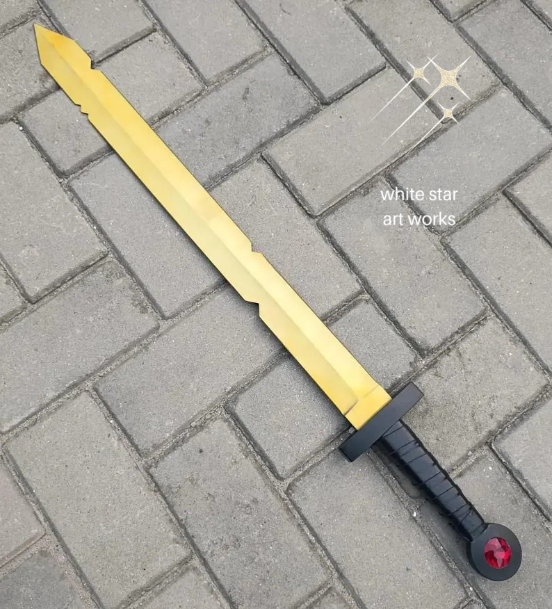 Finn\'s Scarlet Golden Sword Replica, Adventure Time Inspired Collectible Sword