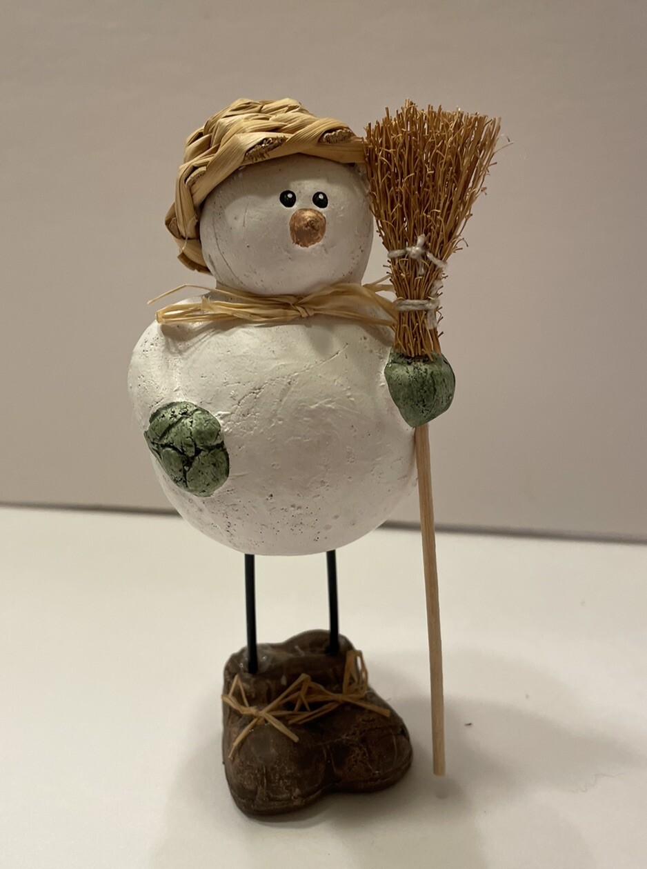 Vintage Resin Rustic Primitive Snowmen Snowball Christmas 