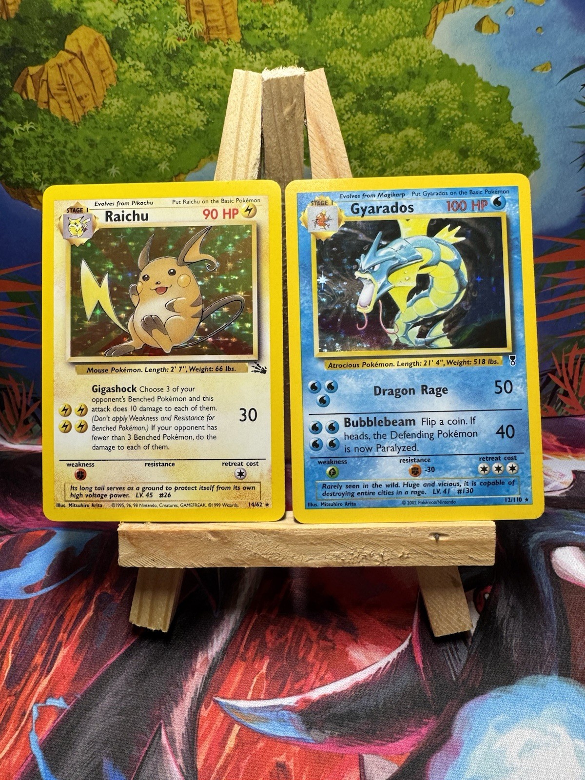 gyarados 12/110 legendary collection holo & Raichu 14/62 Holo gyarados 12/110 legendary collection holo & Raichu 14/62 Holo