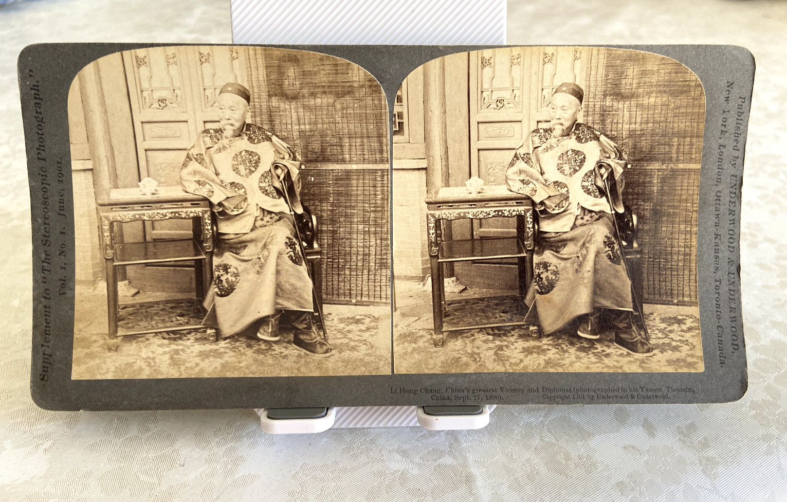 STEREOVIEW CARD  Li HUNG CHANG, CHINE\'S GREATES VICEROY AND DIPLOMAT1 900