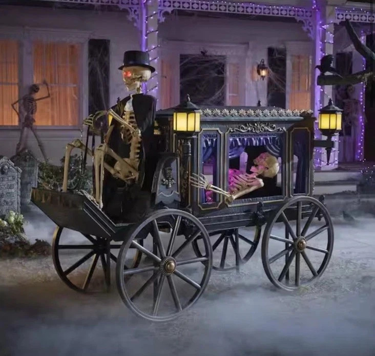 Home Accents Holiday 5ft Grave & Bones Animated LED Hearse Skeletons✅IN HAND✅