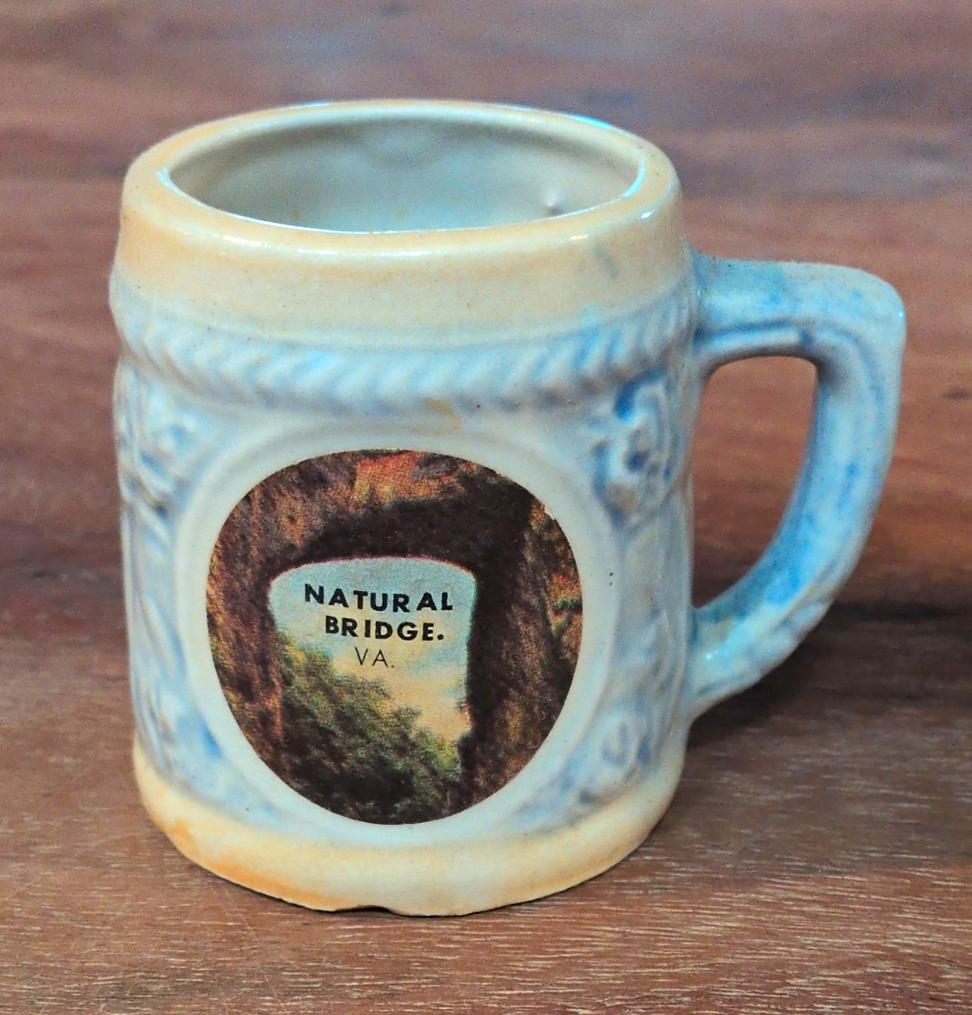 Natural Bridge Virginia VA Blue Ceramic Souvenir Mini Mug Collectible Gift