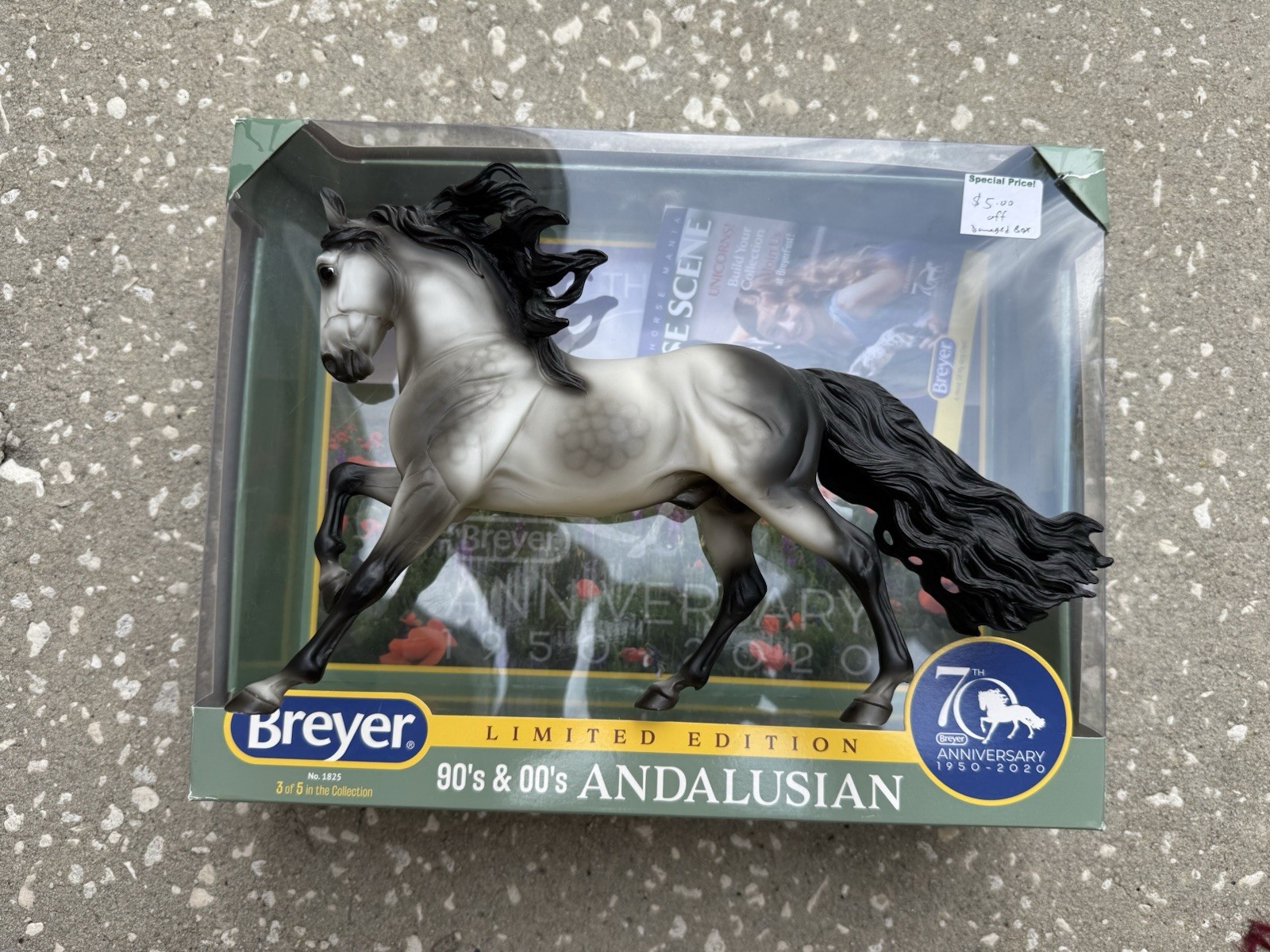 Retired Breyer Horse #1825 70th Anniversary Dapple Grey Andalusian Stallion Box Retired Breyer Horse #1825 70th Anniversary Dapple Grey Andalusian Stallion Box