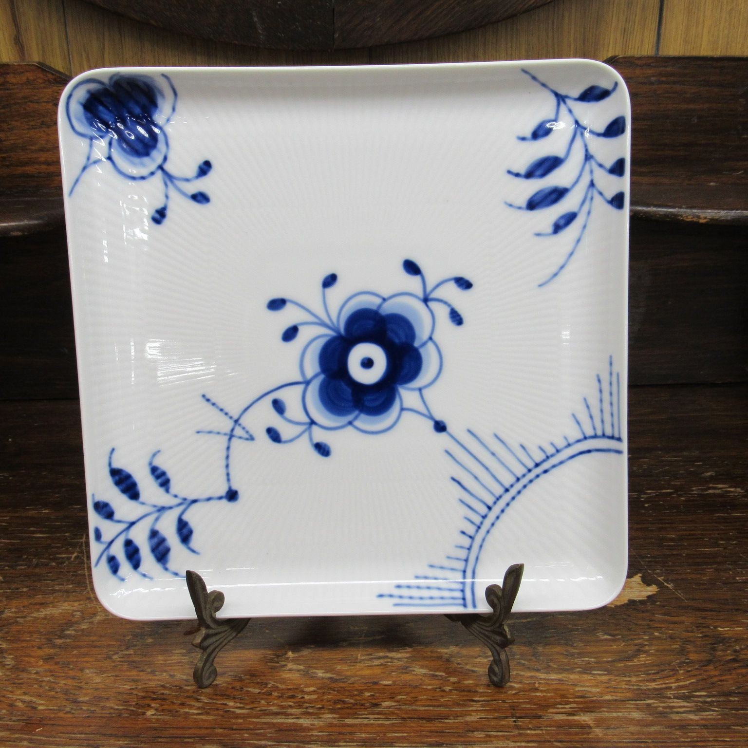Unused Stored Item Royal Copenhagen Blue Fluted Mega Square Plate Approx. 20cm