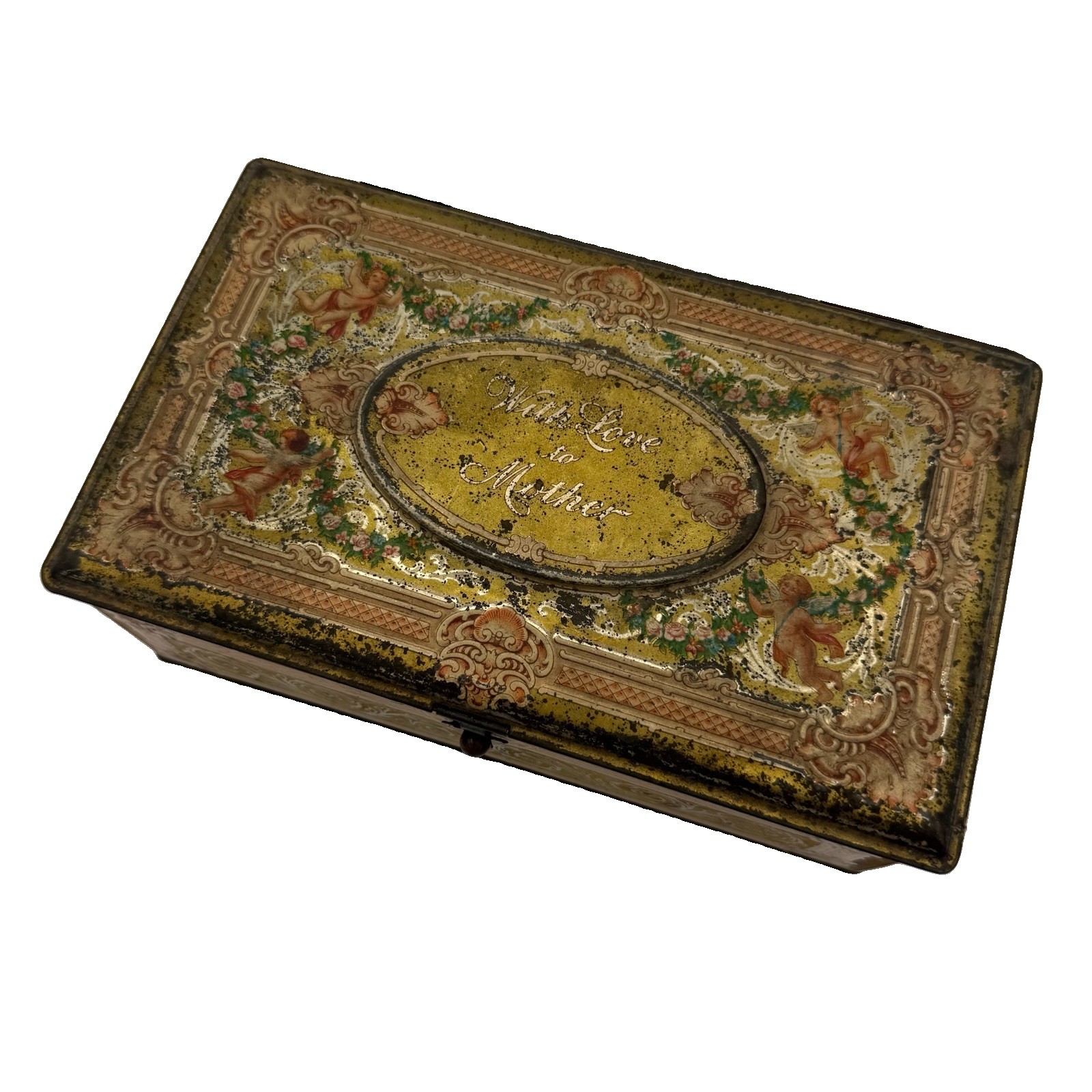 Artstyle Chocolates 1920's With Love To Mom Tin - Vintage Victorian Jewelry Box