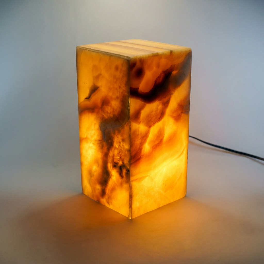 Valencia - Mexican Onyx Lamp - 100% Natural Calcite Rock From Mexico 12.5x6x6\ Valencia - Mexican Onyx Lamp - 100% Natural Calcite Rock From Mexico 12.5x6x6\