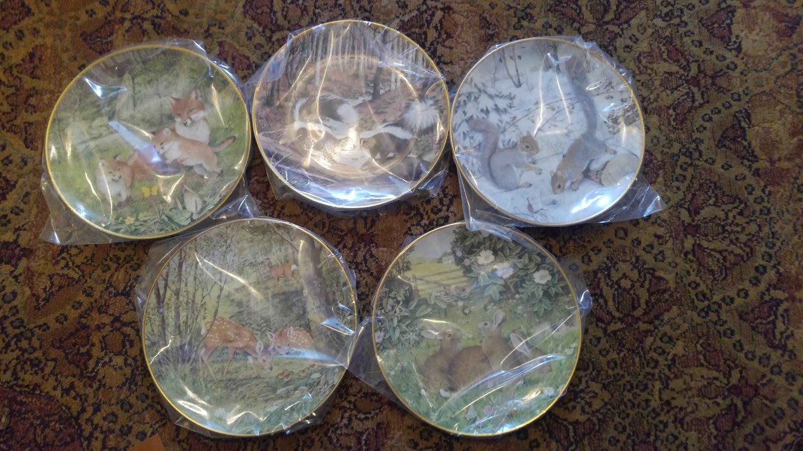 5pcs The Woodland Year 1981 Peter Barrett Plates New