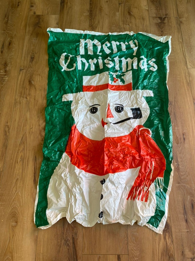 VTG Heavy Plastic Holiday/ Christmas Snowman Door Cover
