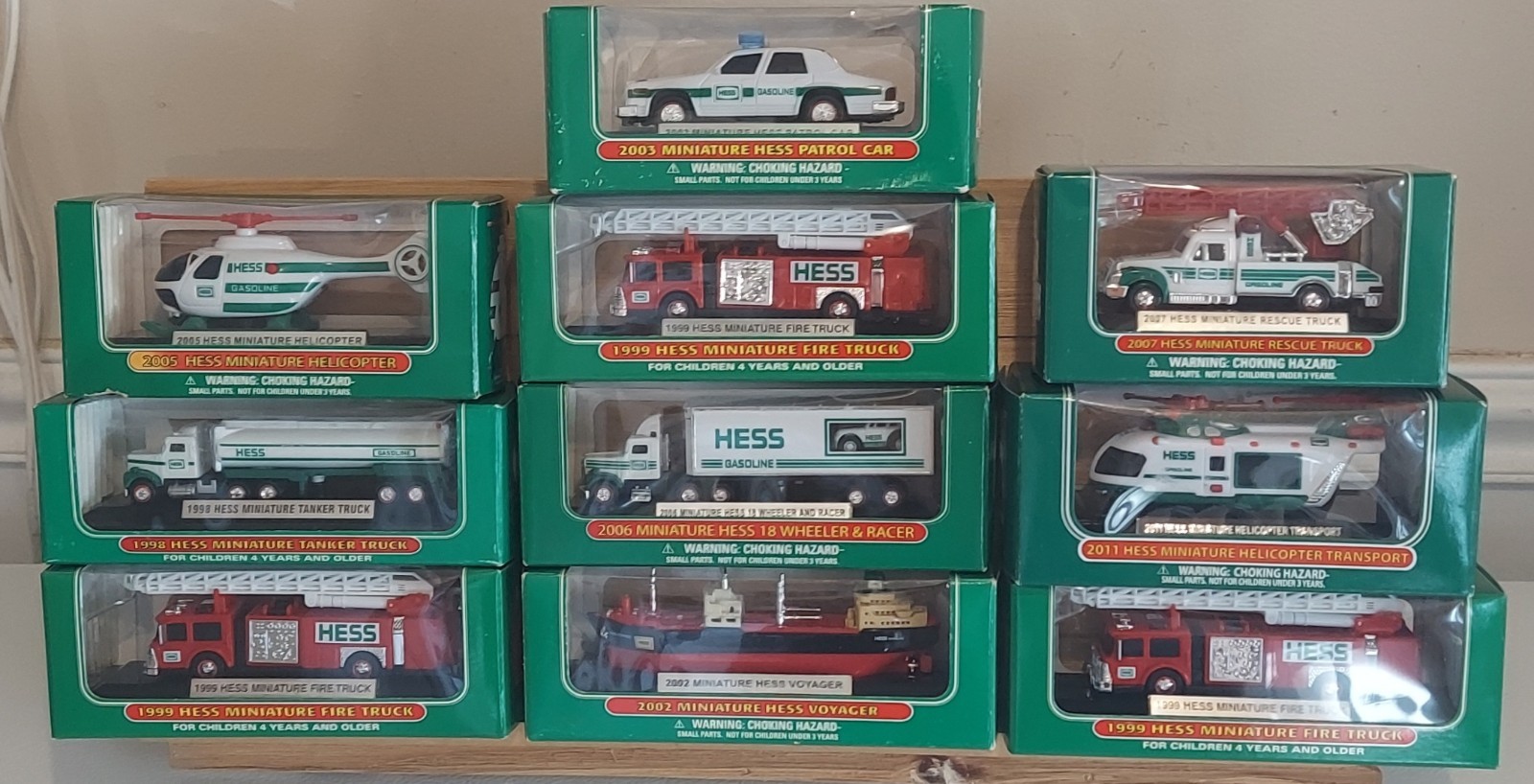 Hess Mini Truck Collection Lot Of (10) 1998-2011 Complete, New In Box's 