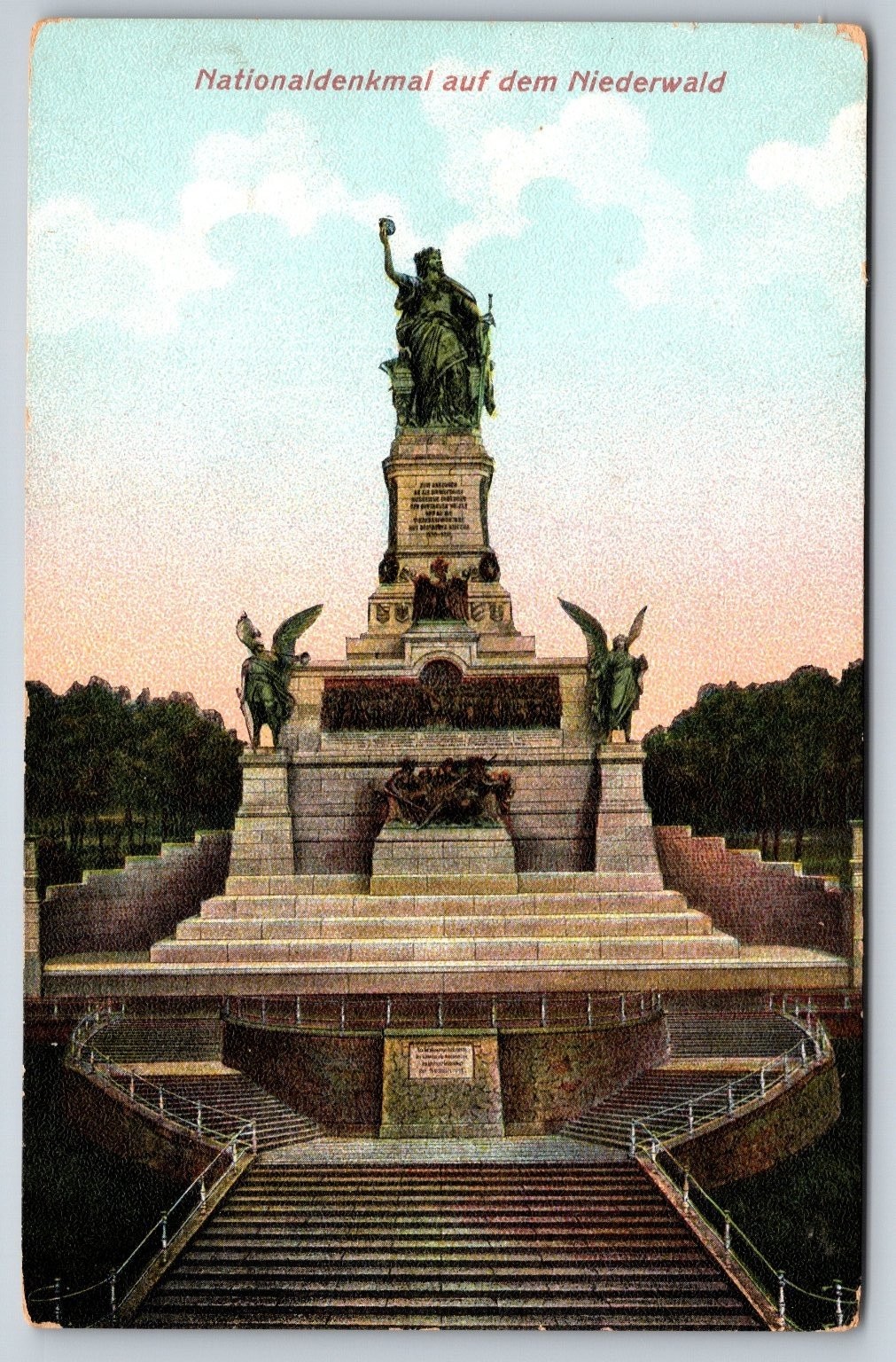 Niederwalddenkmal Rüdesheim am Rhein Germany Postcard Germania Monument Niederwalddenkmal Rüdesheim am Rhein Germany Postcard Germania Monument