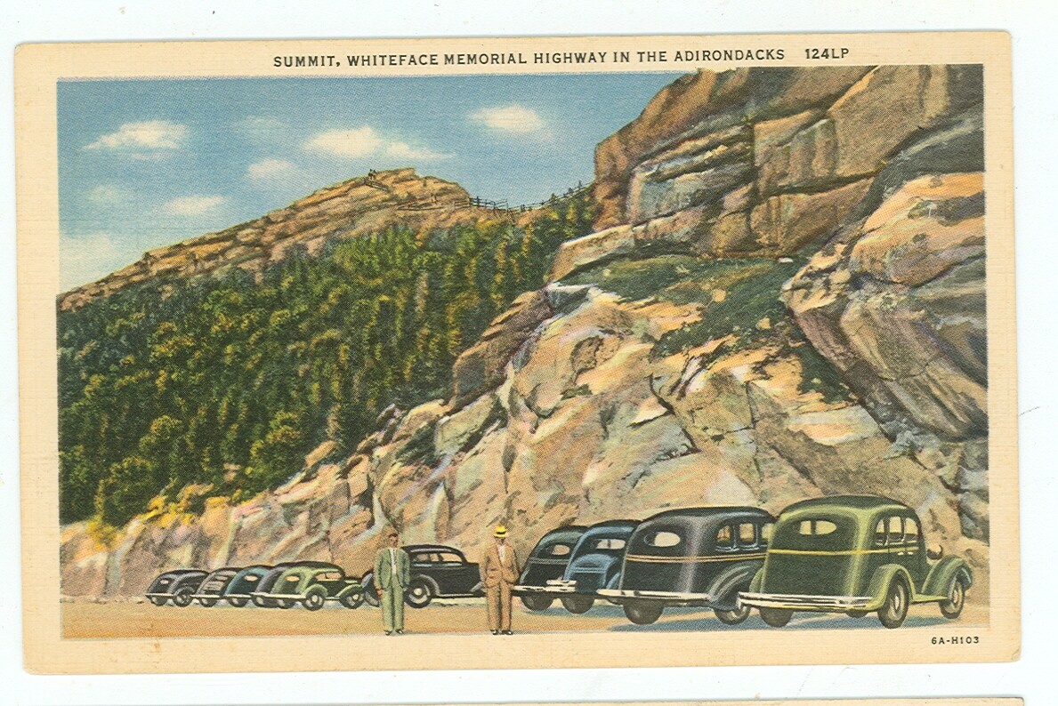WHITEFACE MTN, NEW YORK-SUMMIT-#124LP-LINEN-CARS-PM1939-(NY-W)