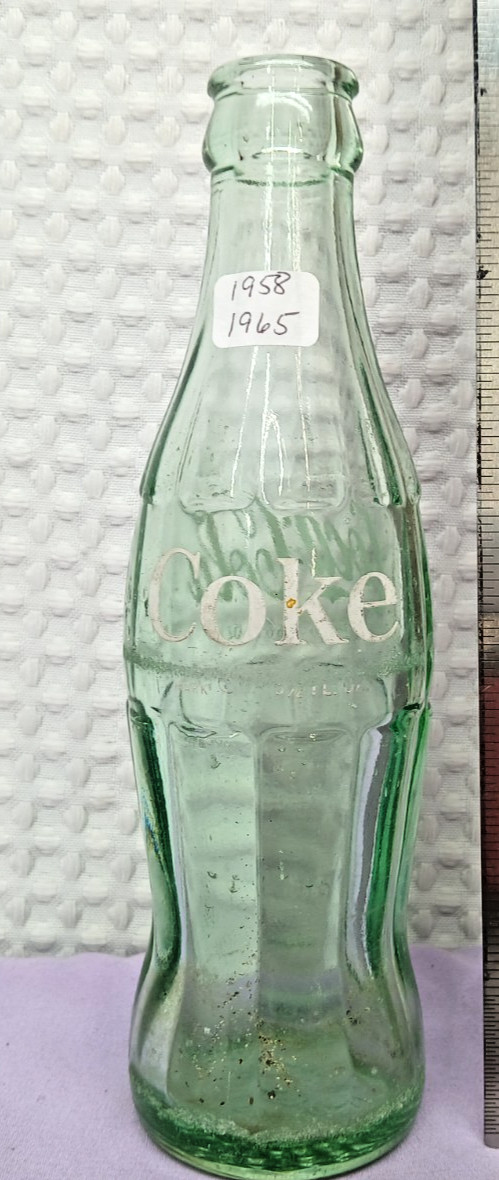 VINTAGE 1958 1965 COCA COLA 6 OUNCE BOTTLE COATESVILLE PA GREEN 