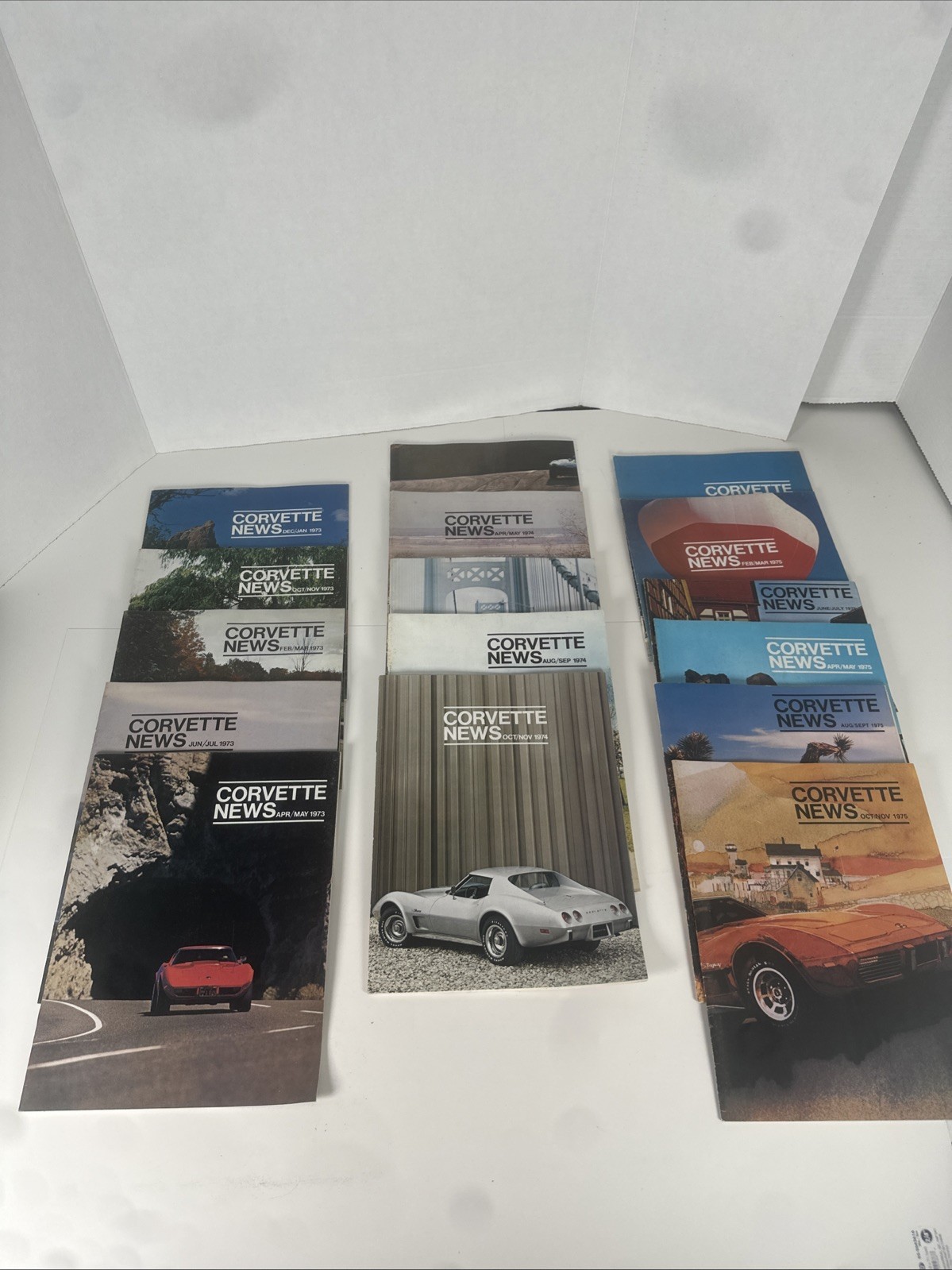 Lot Of 16 Chevrolet CORVETTE NEWS  Magazines 1973-74-75  excellent condition