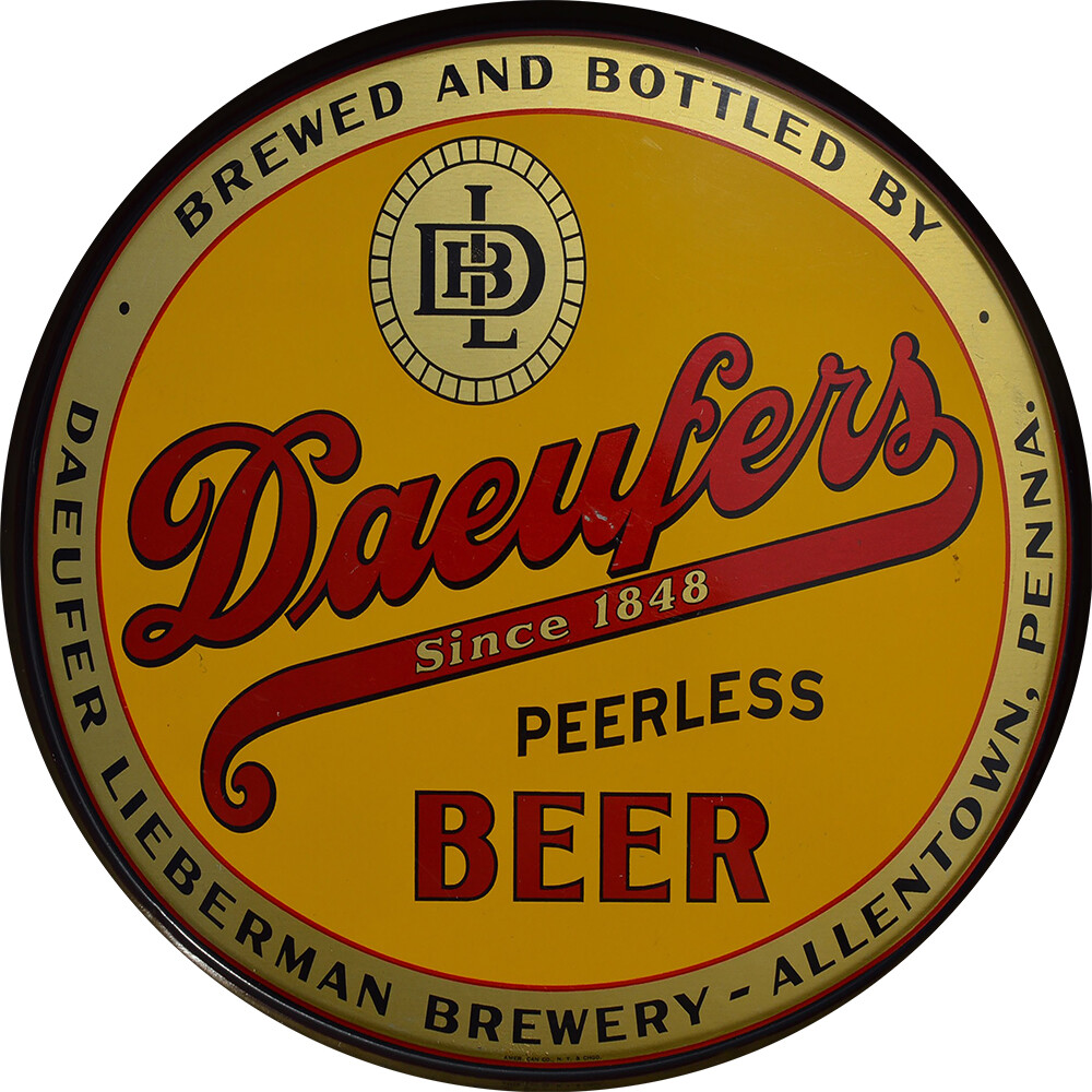 Vintage Daeufers Peerless Beer Ad Reproduction Metal Sign  Bar