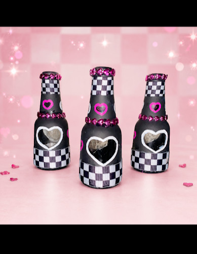Meranda's Hand Painted Set of 3 Miniature Glass Vases