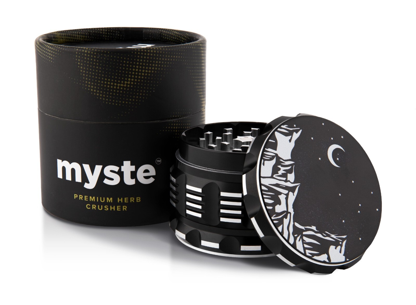 MYSTE Herb Grinder 2.5'' Large, Upgraded Sharpest Teeth Large, Black Big Crusher
