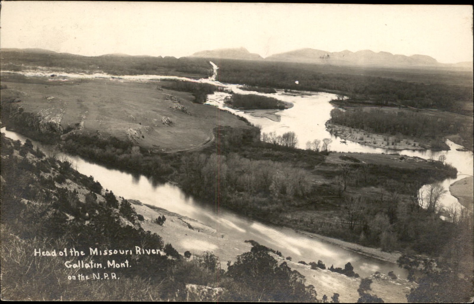 Gallatin MT Head of the Missouri River c1910 Real Photo Vintage Postcard bhn
