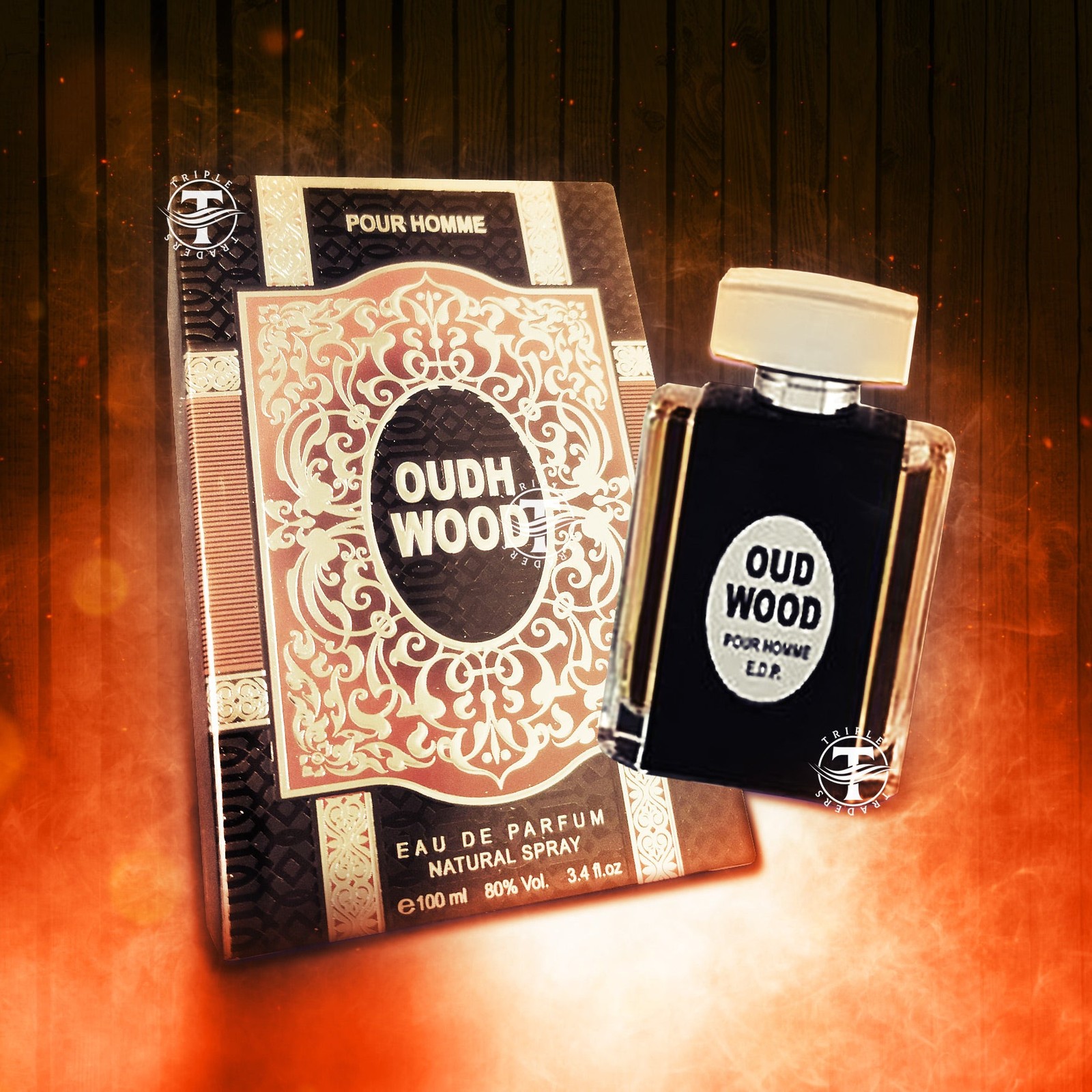 Oudh Wood Pour Homme Essencia De Flores by Fragrance World 100ml 3.4 FL OZ Eau Oudh Wood Pour Homme Essencia De Flores by Fragrance World 100ml 3.4 FL OZ Eau