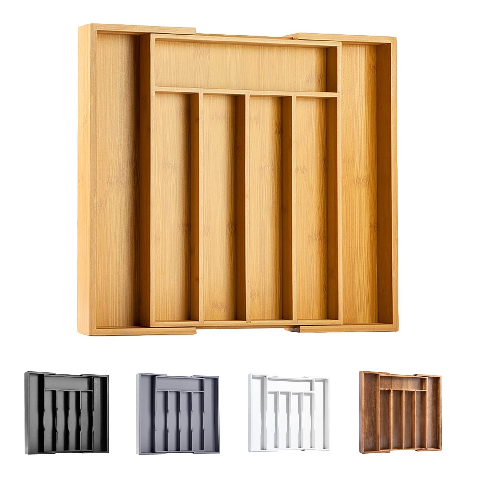 Silverware Organizer Kitchen Drawer Organizer Expandable Bamboo Utensil Holde... Silverware Organizer Kitchen Drawer Organizer Expandable Bamboo Utensil Holde...