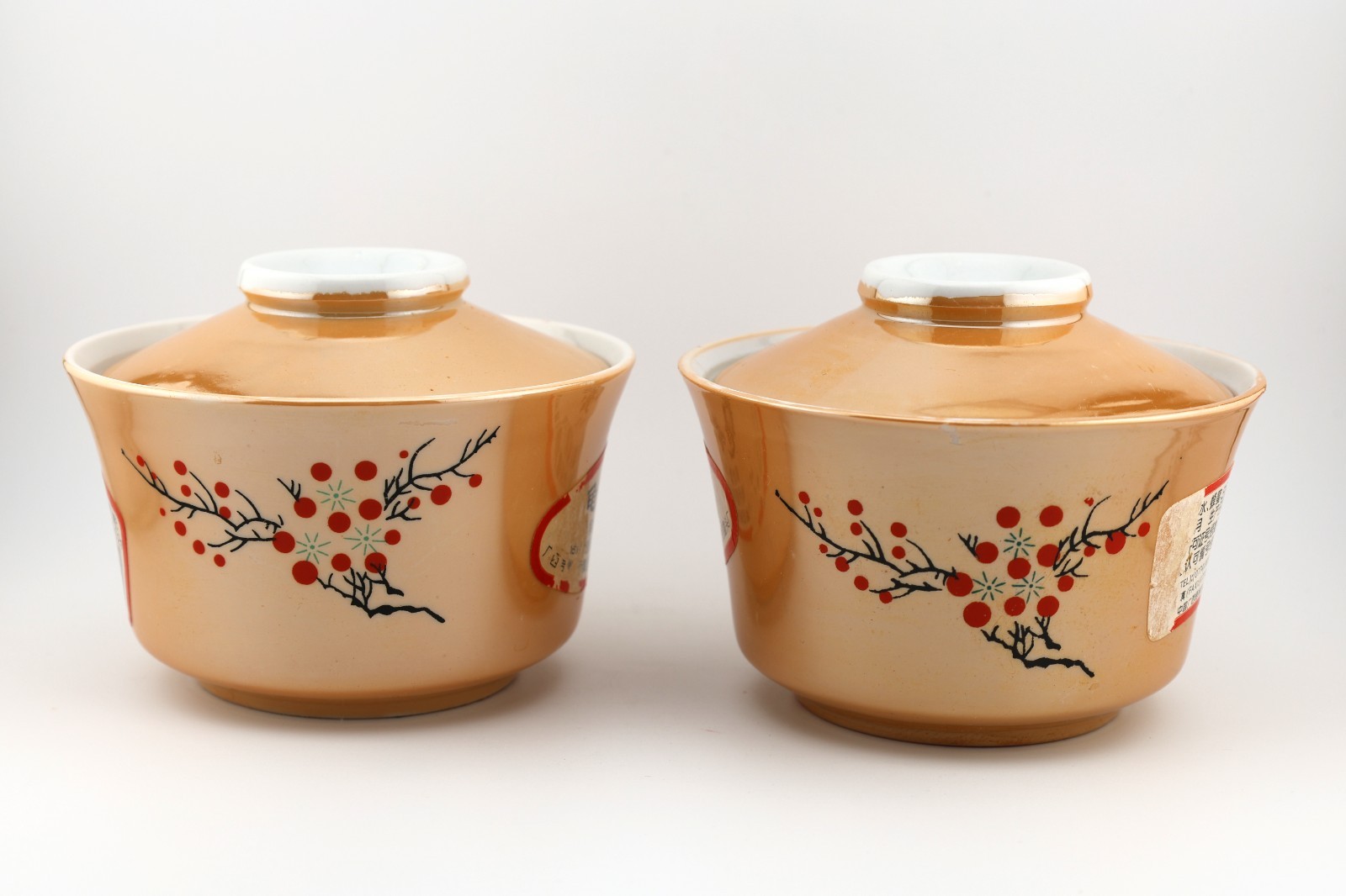 Vintage Chinese Ceramic Lidded Jars Pair 4\
