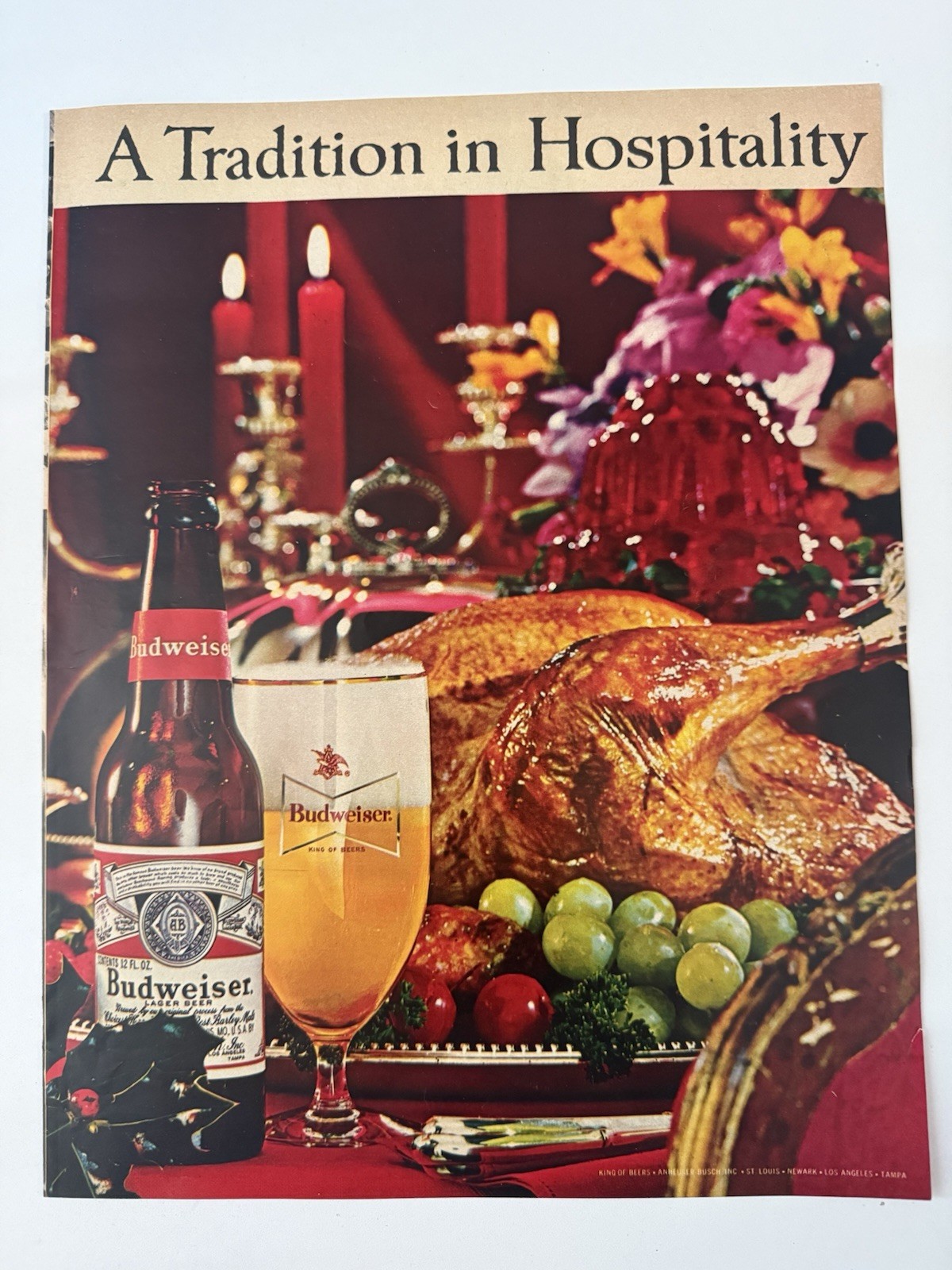 1963 Budweiser Beer PRINT AD Christmas A Tradition In Hospitality Vintage 1960s 1963 Budweiser Beer PRINT AD Christmas A Tradition In Hospitality Vintage 1960s