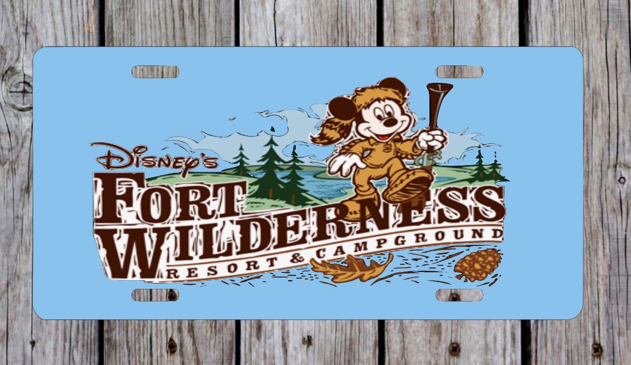 Fort Ft Wilderness Camp Ground Mickey Mouse Metal License Plate Sign Disney