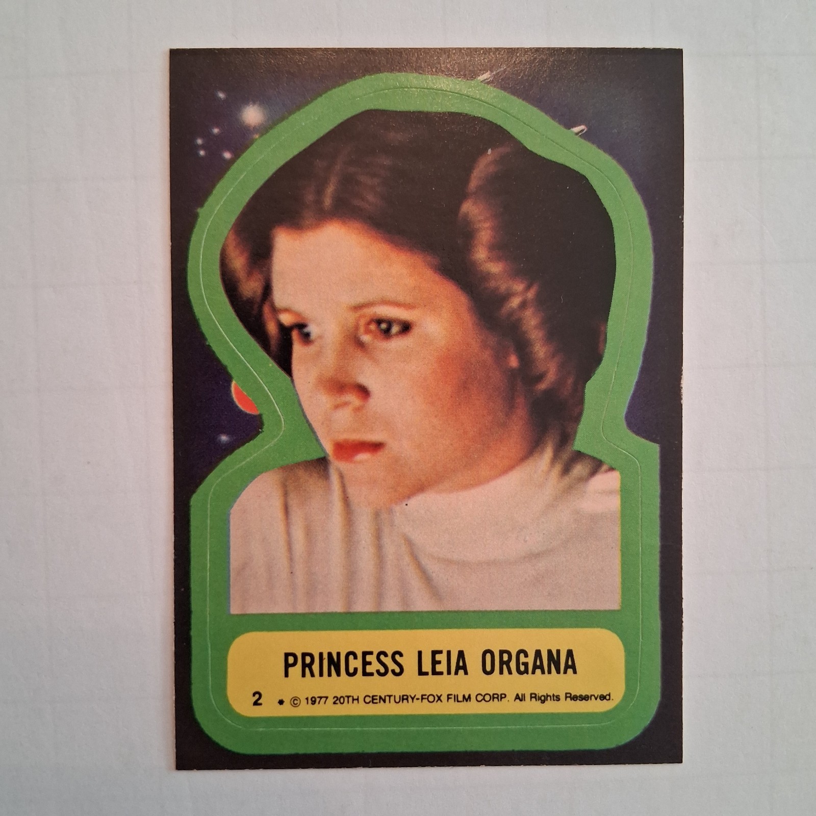 VTG 1977 Topps Star Wars Sticker #2 Princess Leia Organa NM Rare Condition 💙