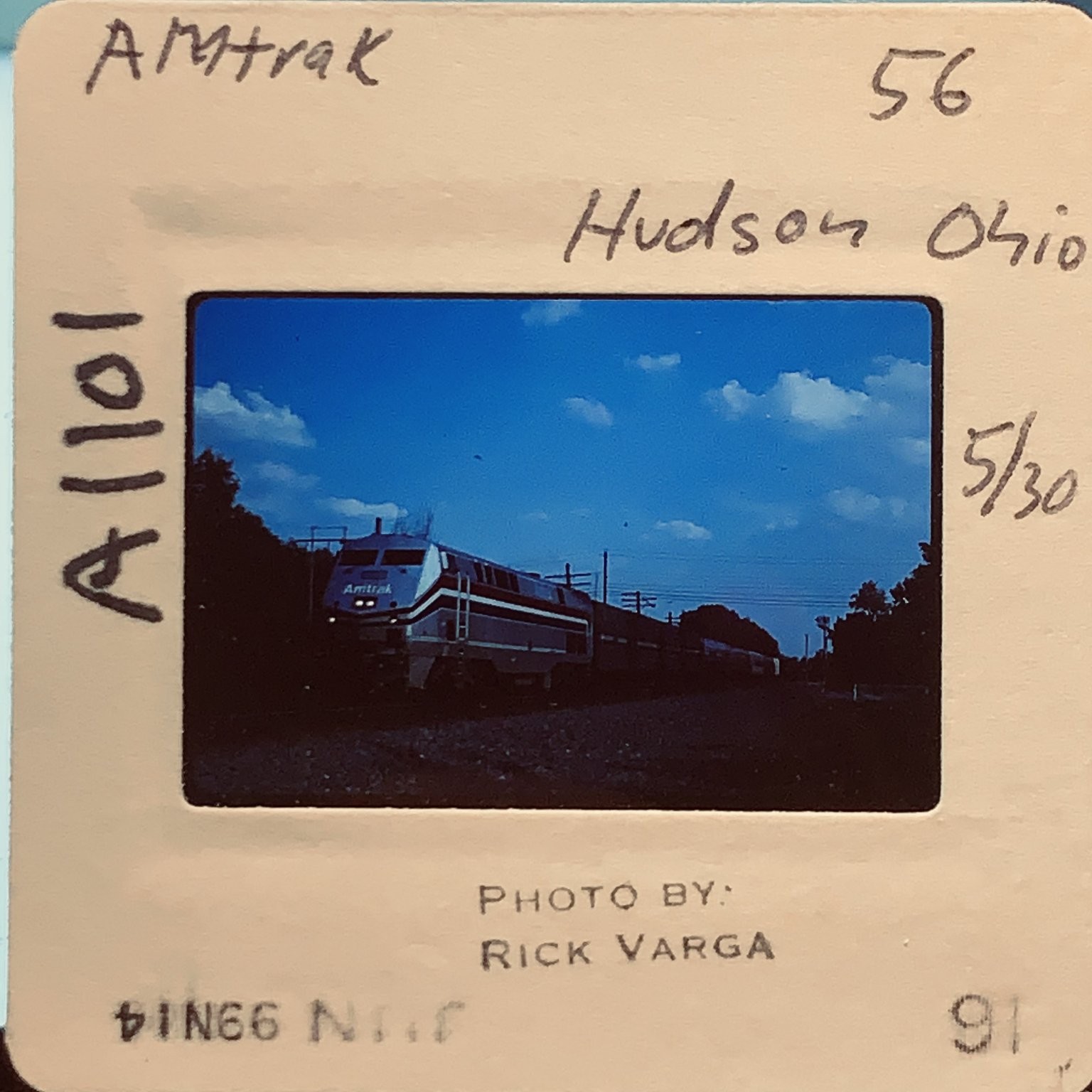Vintage 1991 Amtrak Train Locomotive 35mm Slide Hudson Ohio Rick Varga Vintage 1991 Amtrak Train Locomotive 35mm Slide Hudson Ohio Rick Varga