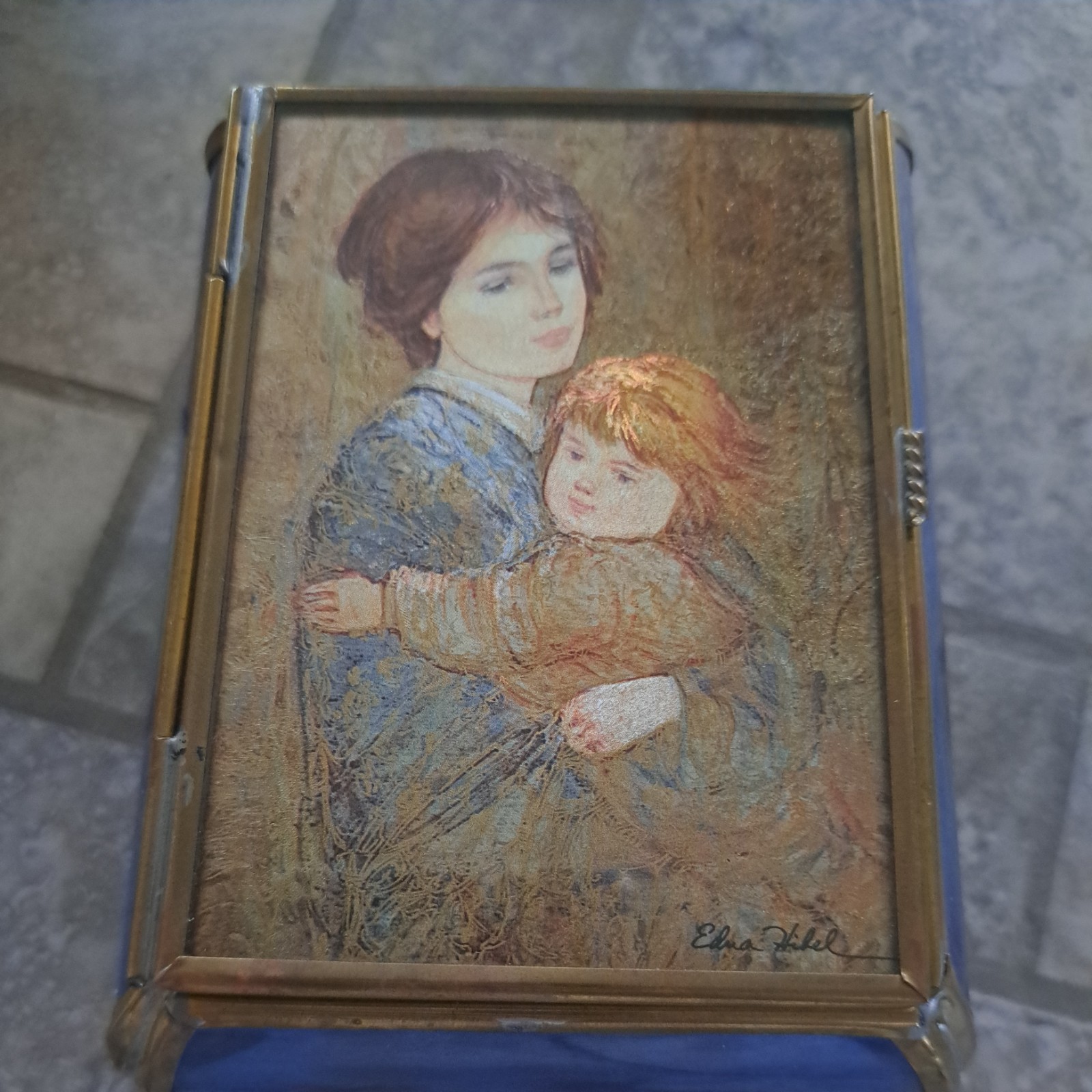 Edna Hibel  On VTG Reuge Handmade Italian Jewelry Music Box-not working