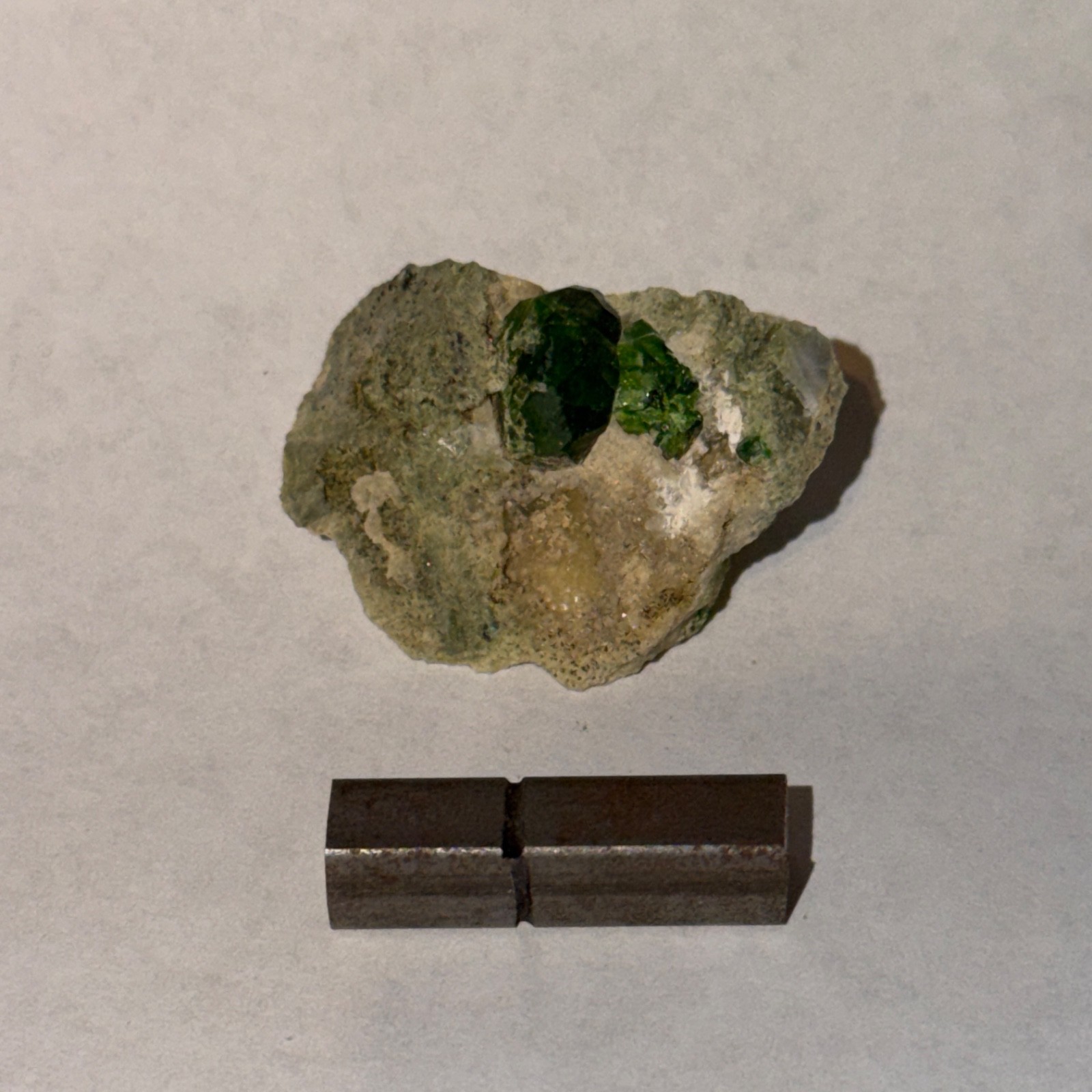 Demantoid Garnet Crystals on Matrix 3.3cm - Soghan, Iran. Mineral Specimen
