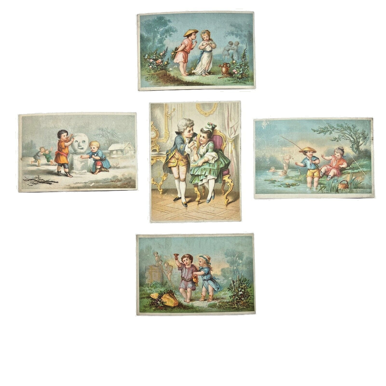 THOS RUSSELL & CO Dry Goods Clark\'s Mile-End Lot of (5) 1881 Trade Cards