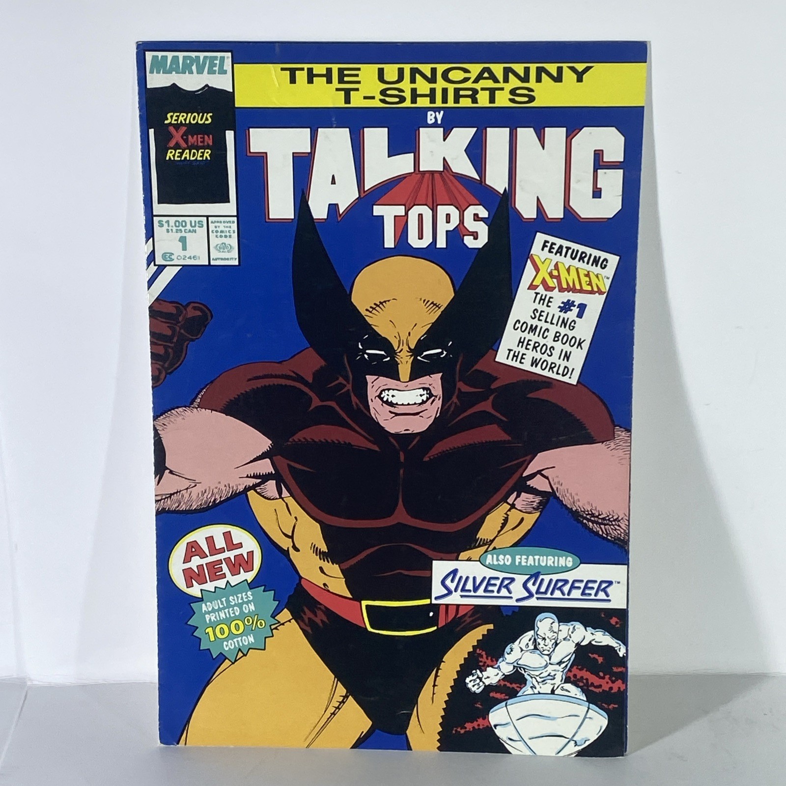 💎Rare Marvel Talking Tops T-Shirt Promotional  1989 Vintage Wolverine On Cover