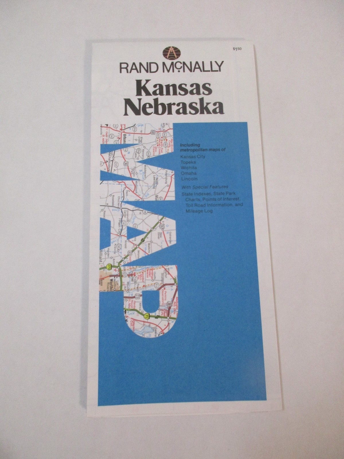 Rand McNally Kansas Nebraska State Highway Travel Road Map~HrcRM