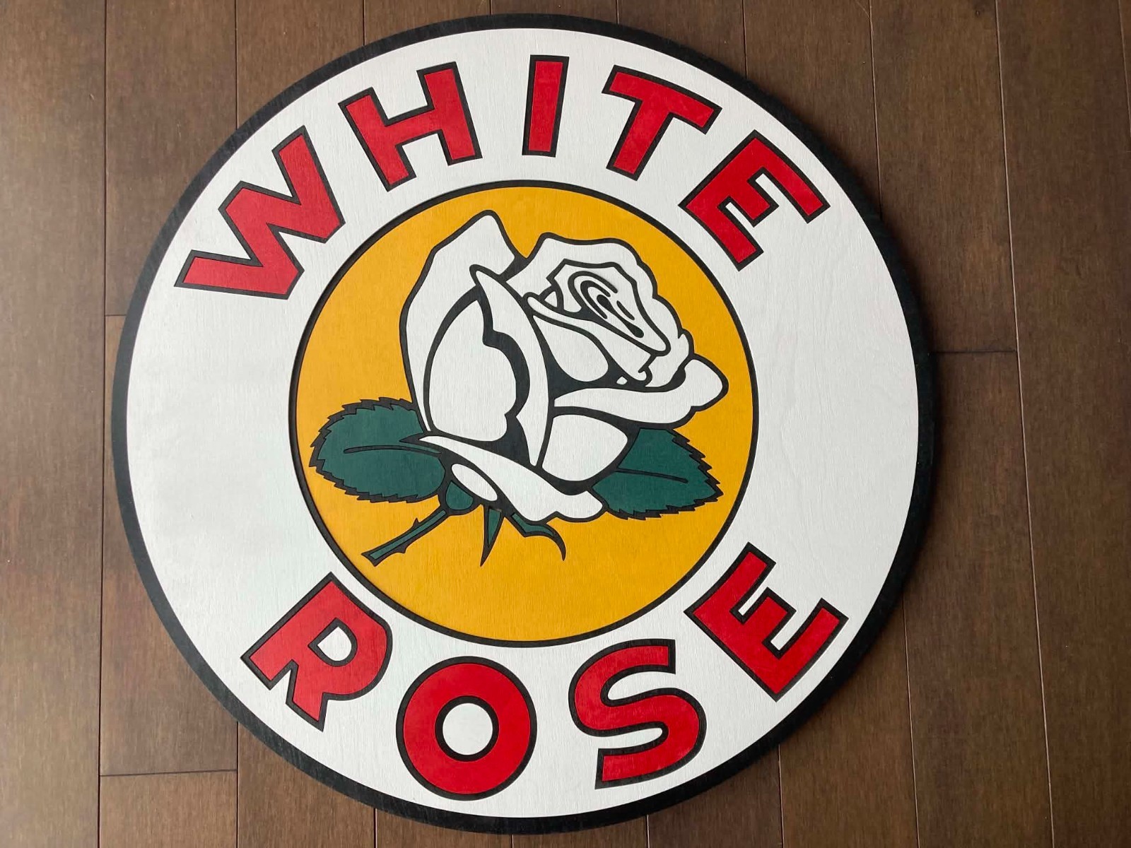 20 in White Rose Wood Sign Wall Art Signage Vintage Style 20 in White Rose Wood Sign Wall Art Signage Vintage Style