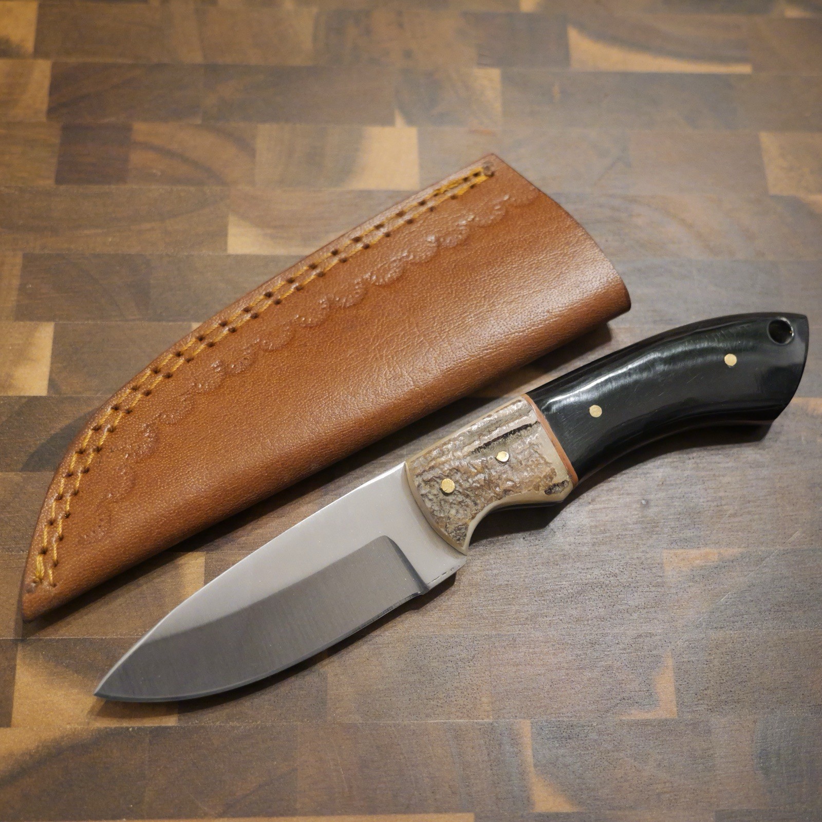 7” Fixed Blade Knife 3” Blade Full Tang Puukko Scandinavian style Leather Sheath